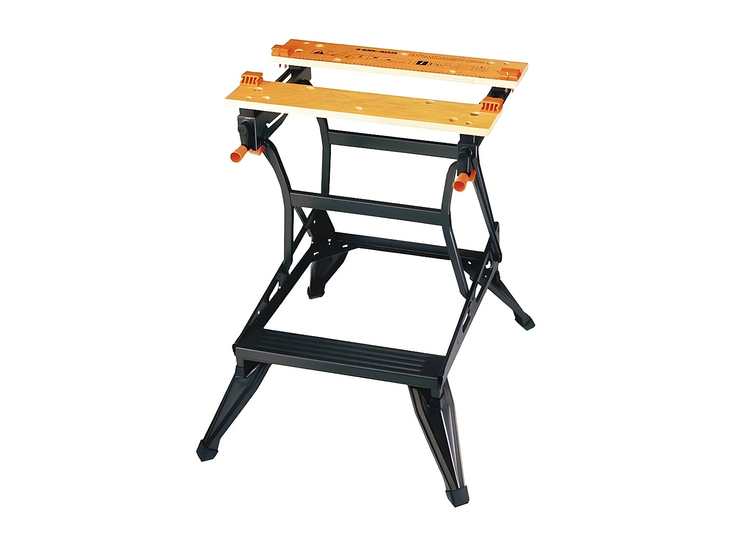 Etabli-etau pliable Grand Format BLACK+DECKER -  Charges maximales 160 kg Structure acier et machoires en bambou - WM536-XJ