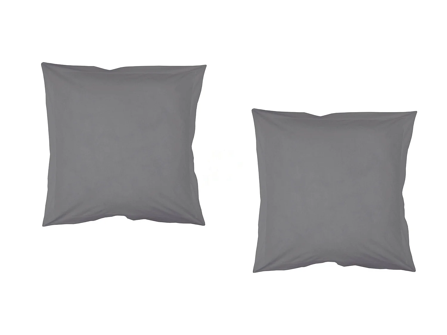 Lot de 2 taies d'oreillers grises 63x63