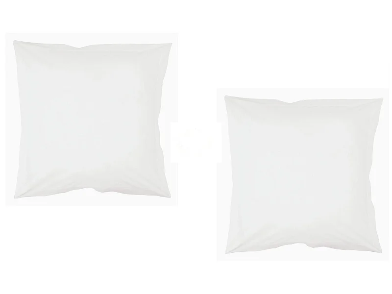 Lot de 2 taies d'oreillers blanches 63x63