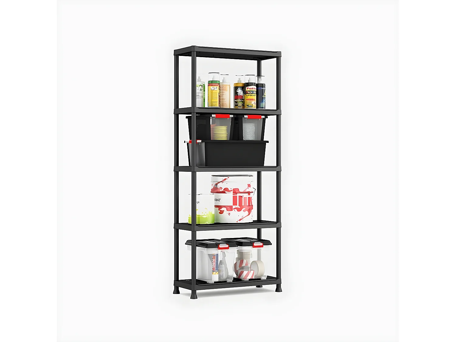 Scaffale da Archiviazione Keter Plus 75/5 Nero 75 x 32 x 176 cm