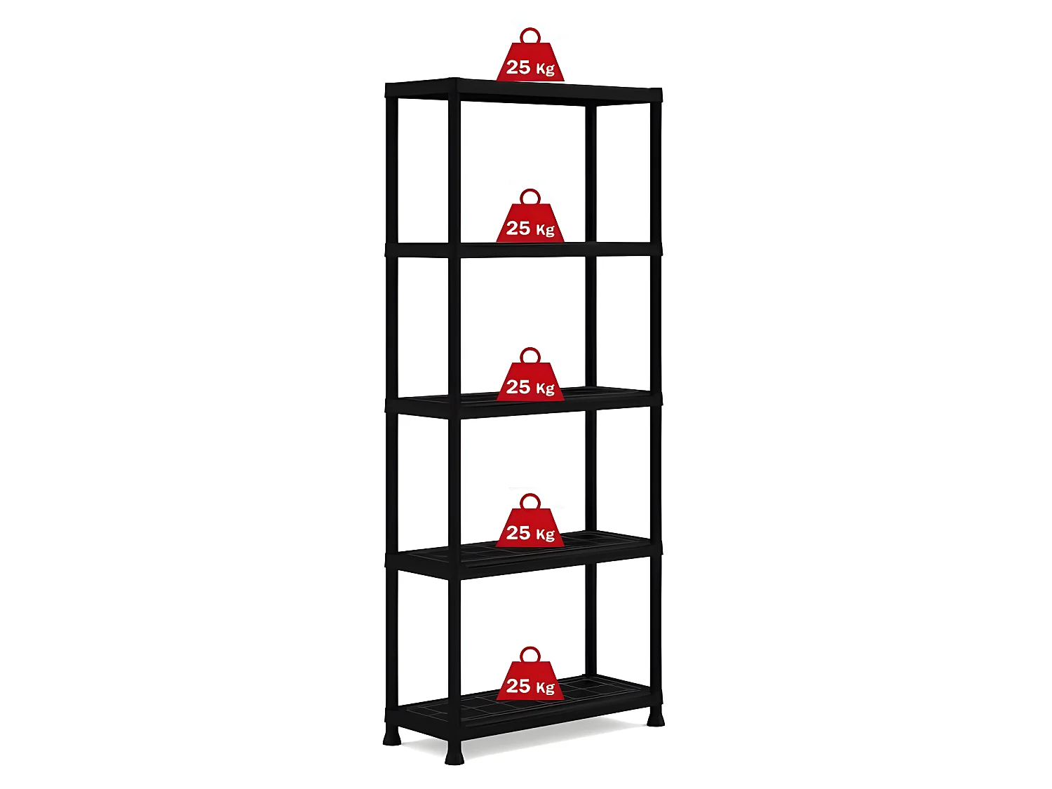 Scaffale da Archiviazione Keter Plus 75/5 Nero 75 x 32 x 176 cm
