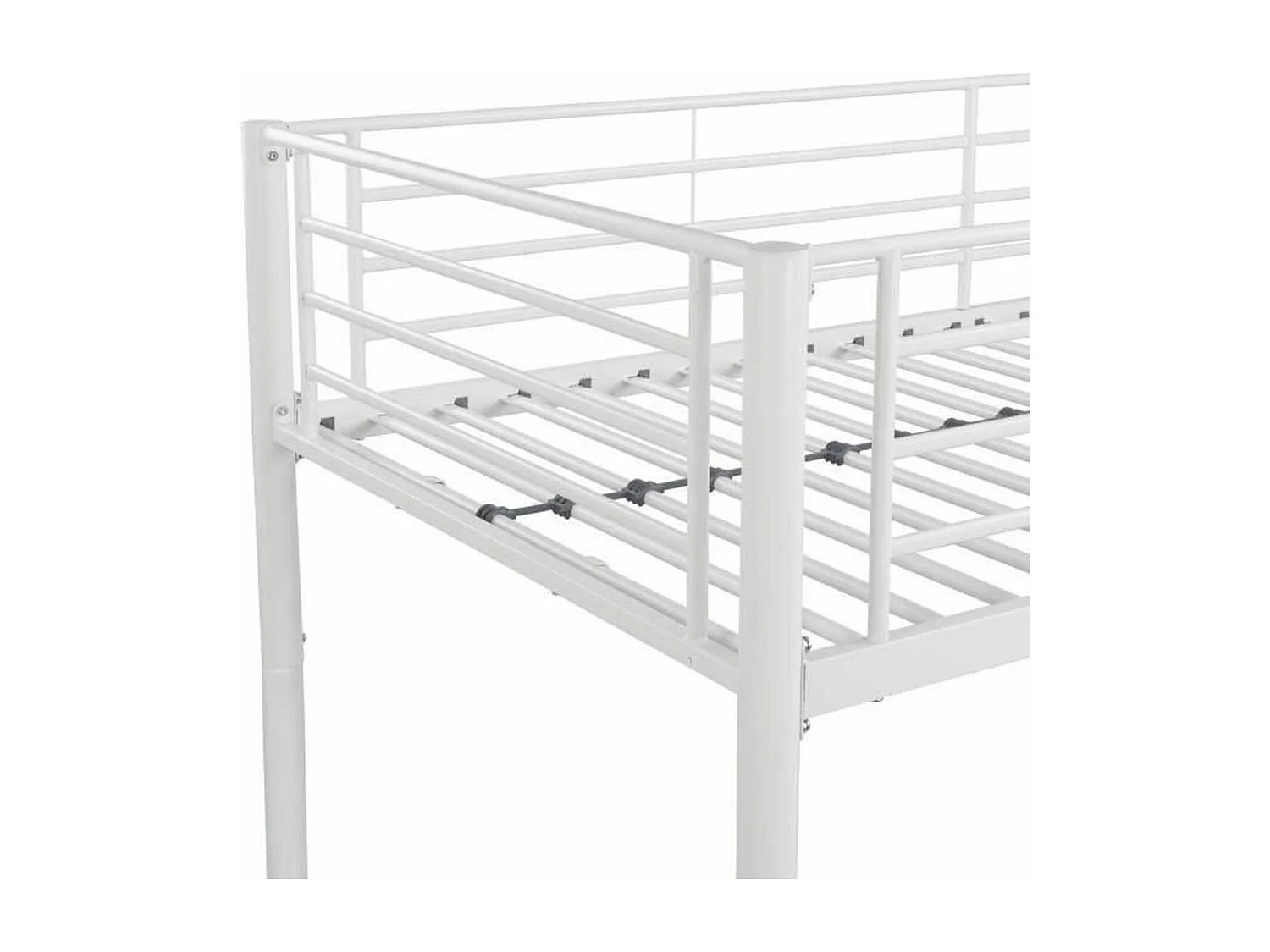 Lits superposés séparables en métal - Blanc - Sommiers inclus - 2 x 90 x 190 cm - ABBY