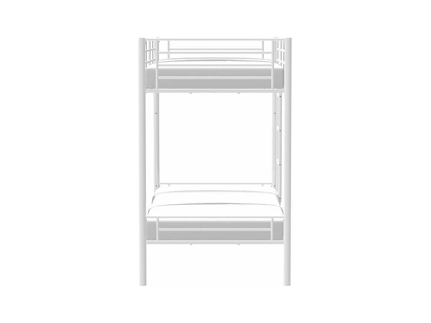 Lits superposés séparables en métal - Blanc - Sommiers inclus - 2 x 90 x 190 cm - ABBY