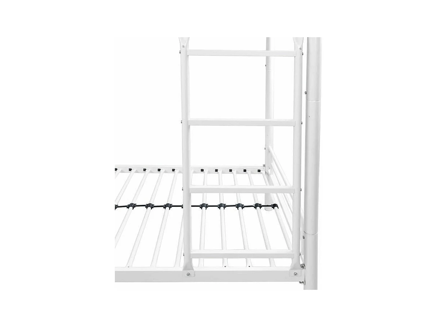 Lits superposés séparables en métal - Blanc - Sommiers inclus - 2 x 90 x 190 cm - ABBY