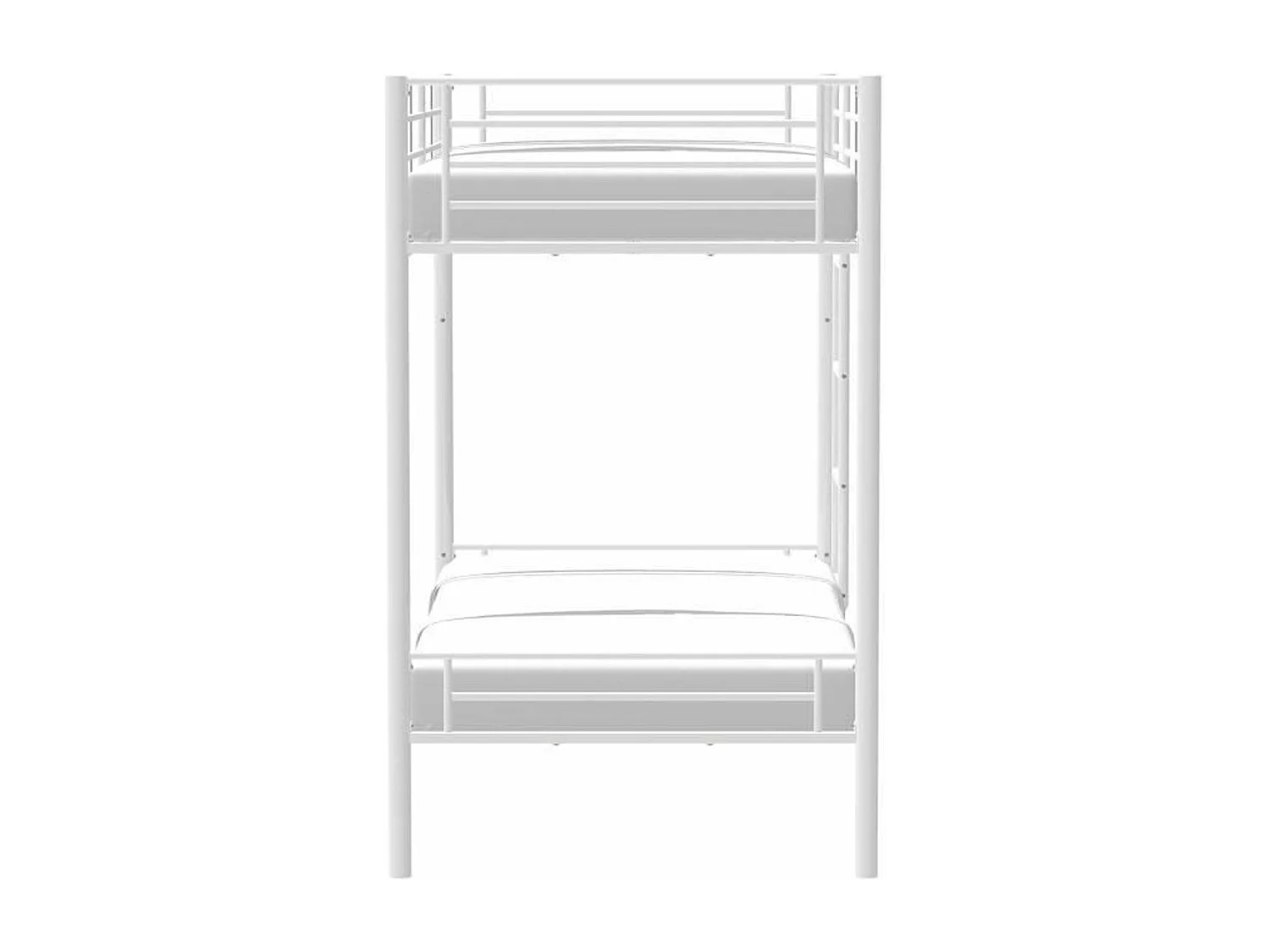 Lits superposés séparables en métal - Blanc - Sommiers inclus - 2 x 90 x 190 cm - ABBY