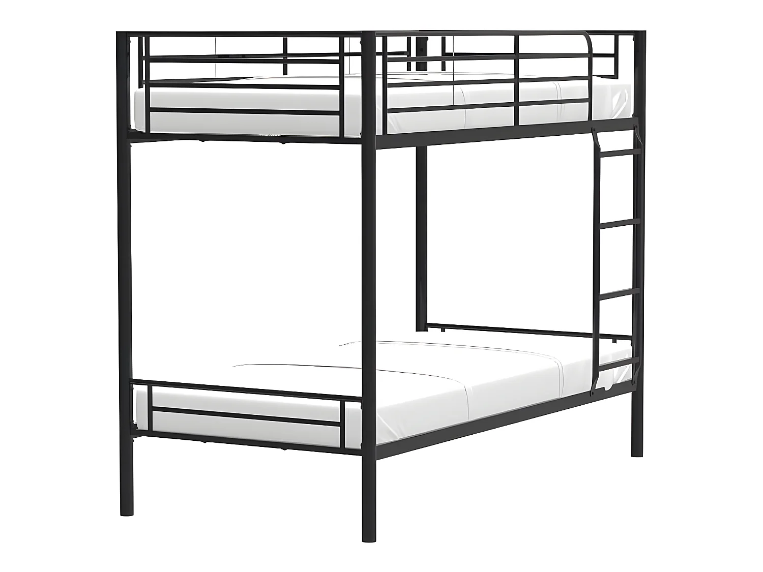 Lits superposés séparables 2 x 90 x 190 cm en métal - Noir - Sommiers inclus - ABBY