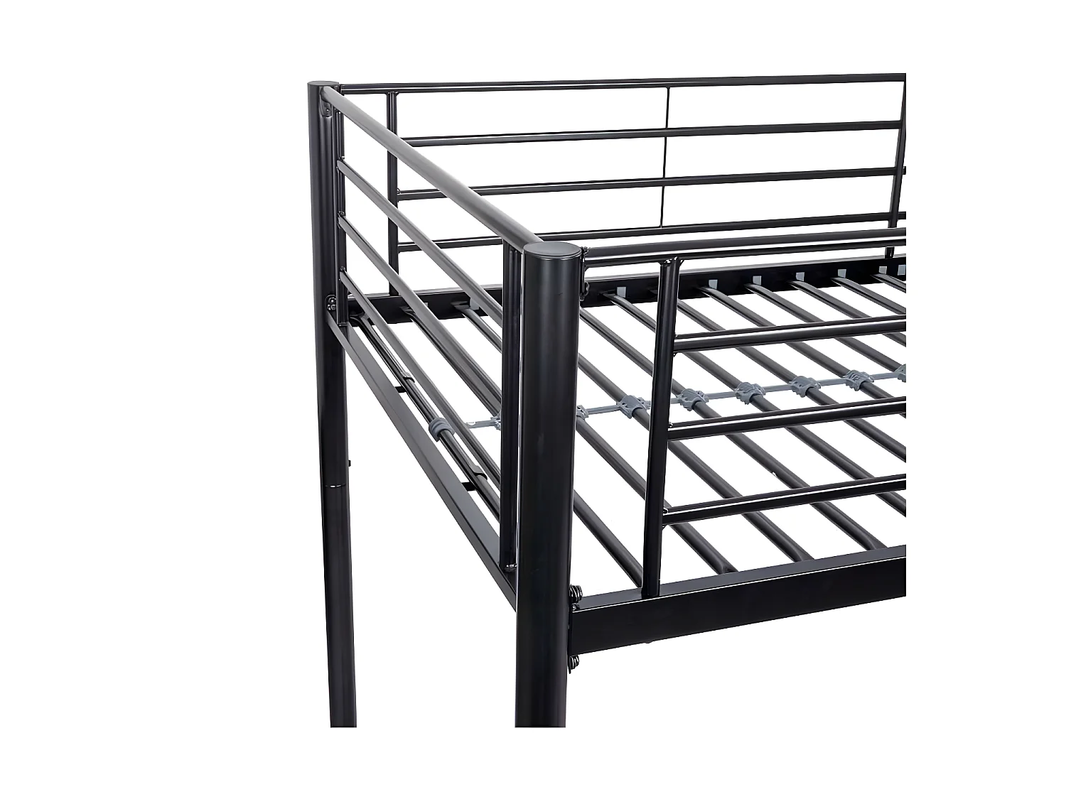 Lits superposés séparables 2 x 90 x 190 cm en métal - Noir - Sommiers inclus - ABBY