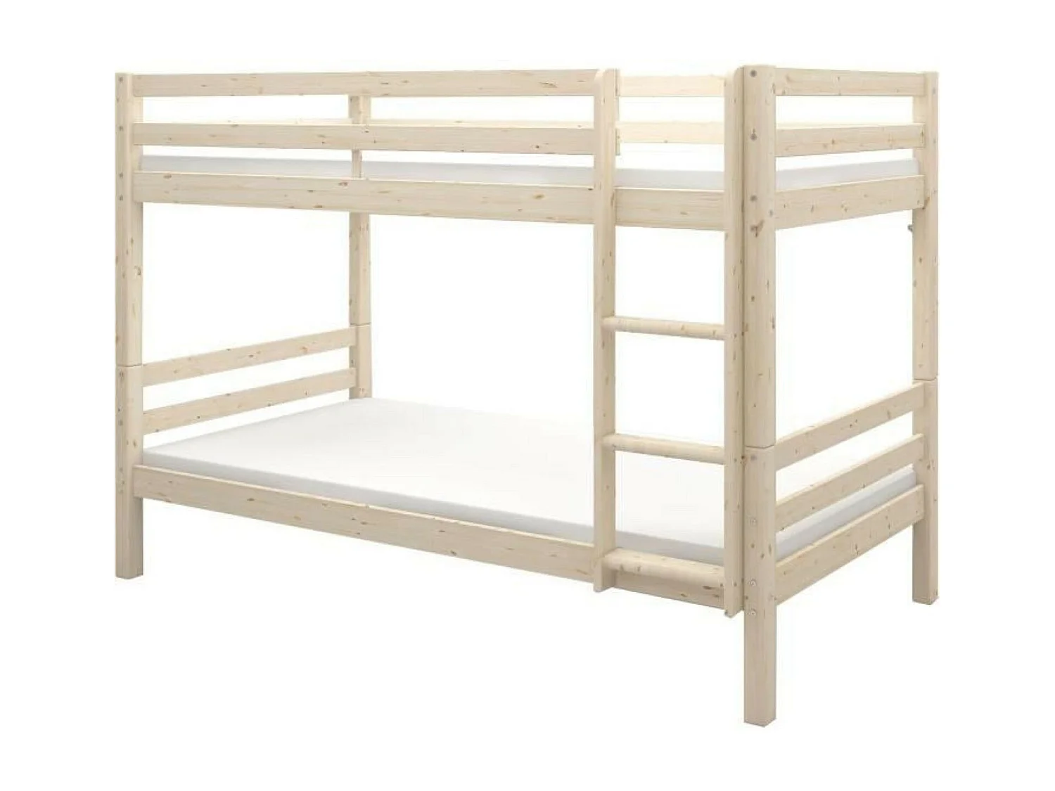 Lits superposés séparables enfant - 2 x 90 x 190 cm - Pin massif naturel - Sommier inclus