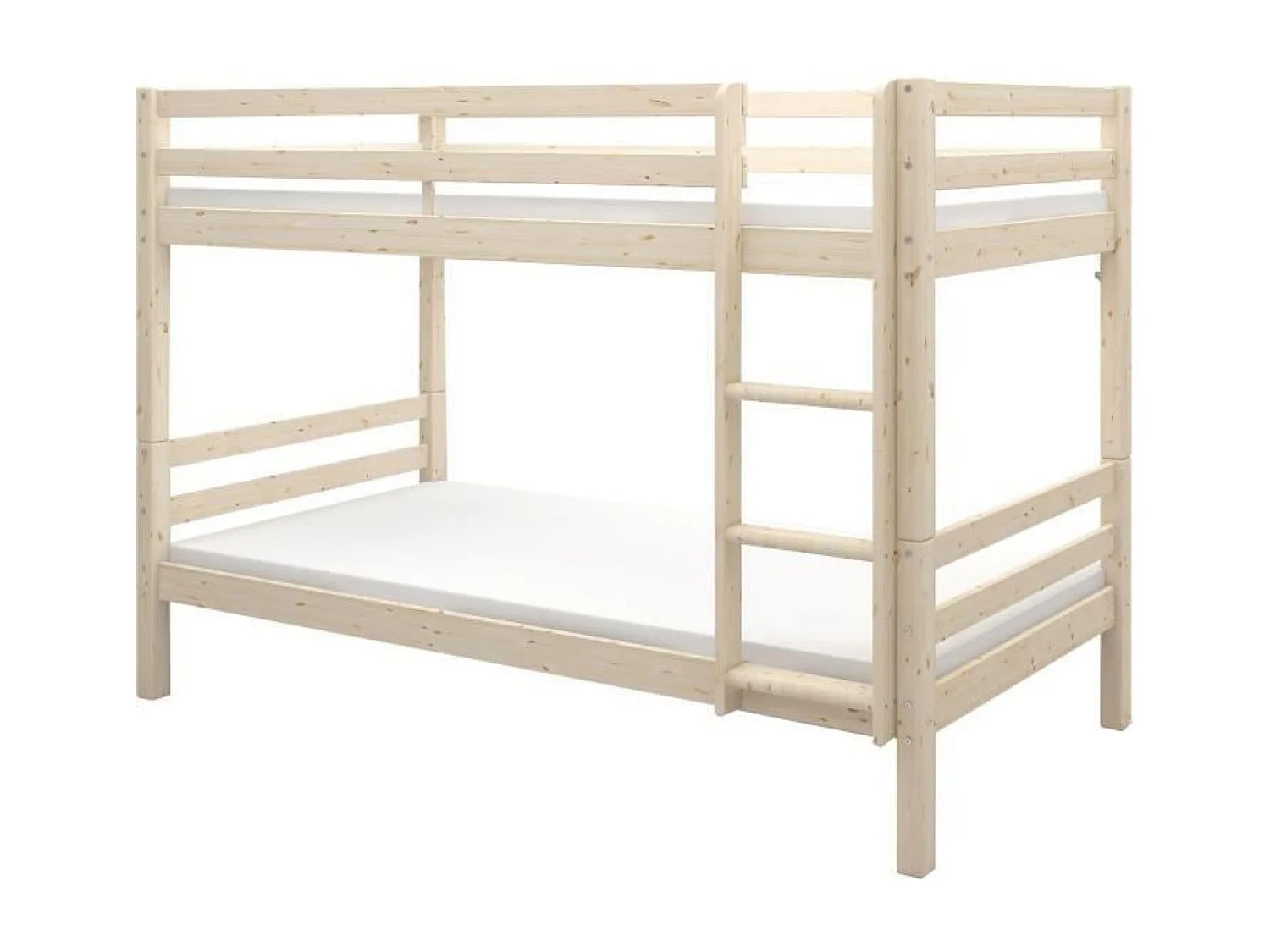 Lits superposés séparables enfant - 2 x 90 x 190 cm - Pin massif naturel - Sommier inclus