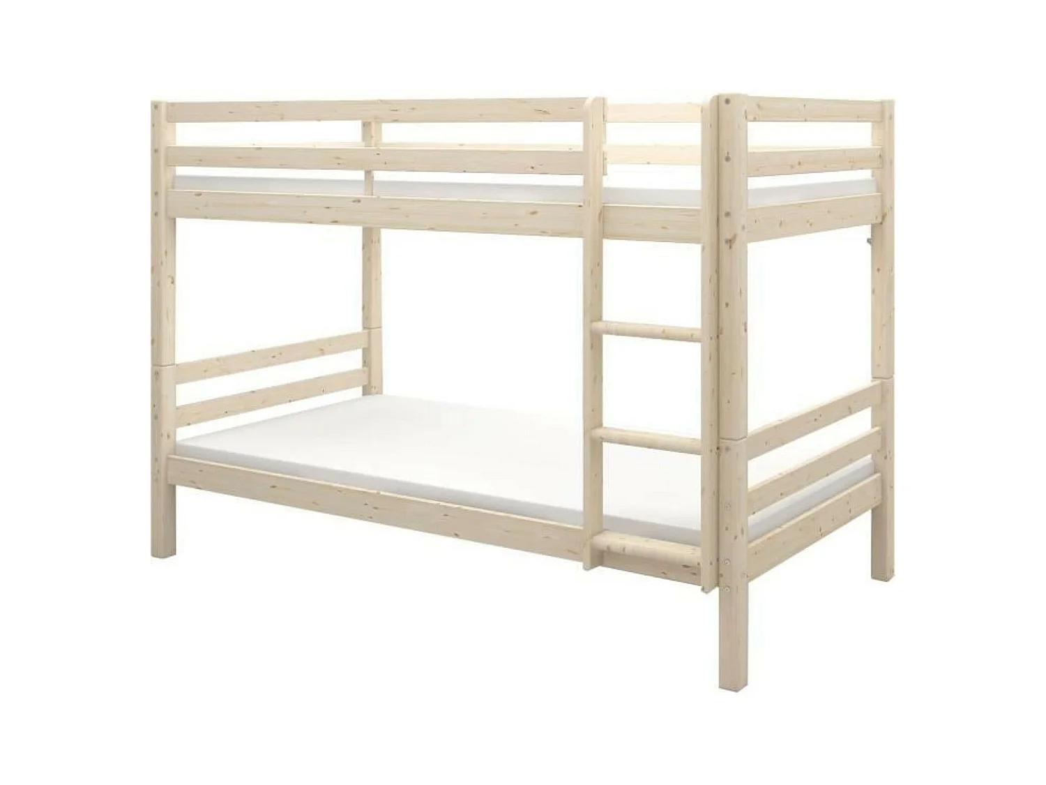 Lits superposés séparables enfant - 2 x 90 x 190 cm - Pin massif naturel - Sommier inclus
