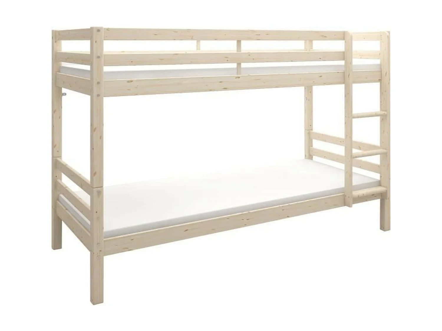 Lits superposés séparables enfant - 2 x 90 x 190 cm - Pin massif naturel - Sommier inclus