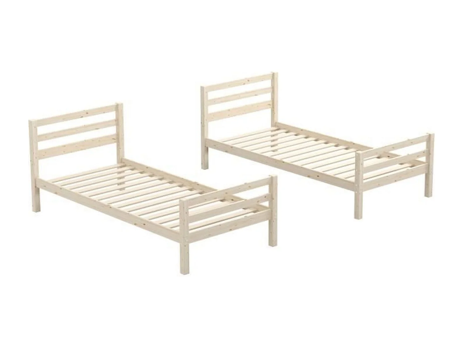 Lits superposés séparables enfant - 2 x 90 x 190 cm - Pin massif naturel - Sommier inclus
