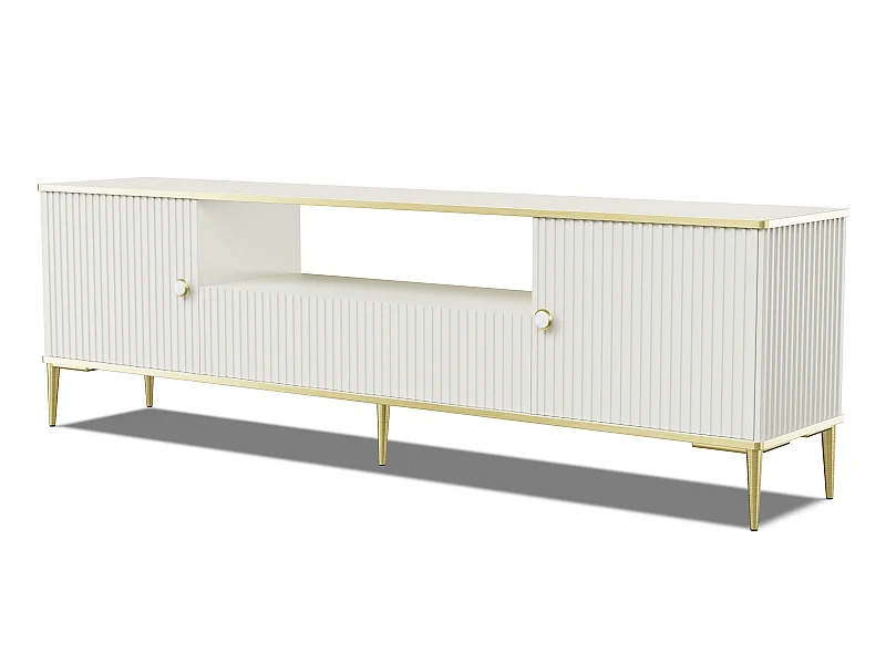 Mobile TV PETRA 180 cm 2D1S cachemire con gambe dorate