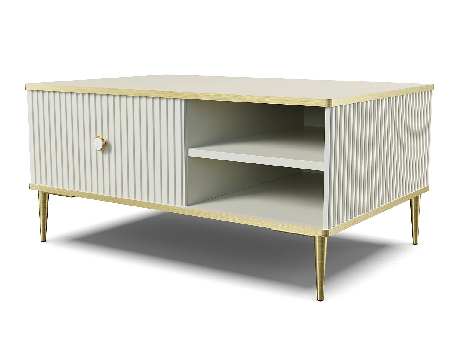 Couchtisch PETRA 90x60 cm Kaschmir mit goldenen Beinen