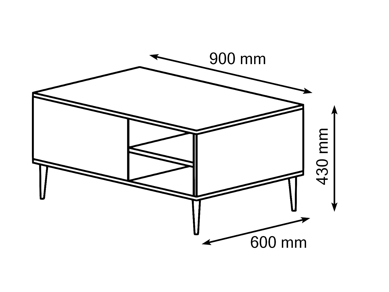 Mesa de centro PETRA 90x60 cm cachemira con patas doradas
