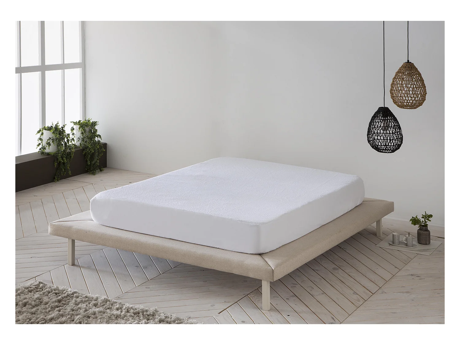Protège-matelas en éponge 100% coton 135x1135/200 cm
