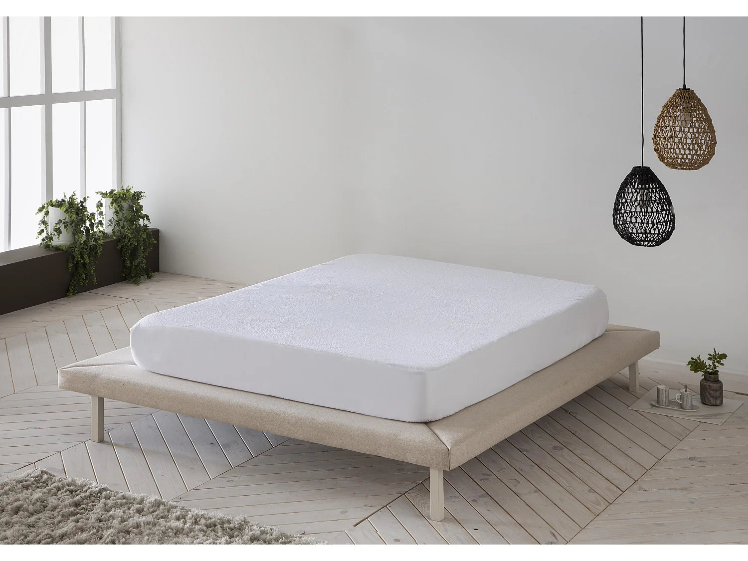 Protector 100% cotton terry mattress 135x1135/200 cm