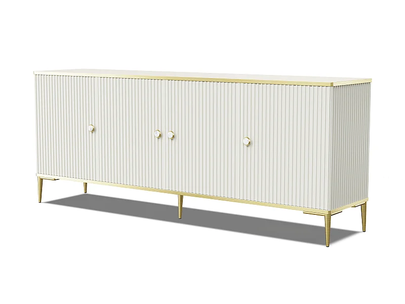 Cómoda PETRA 182 cm 4D cachemira con patas doradas