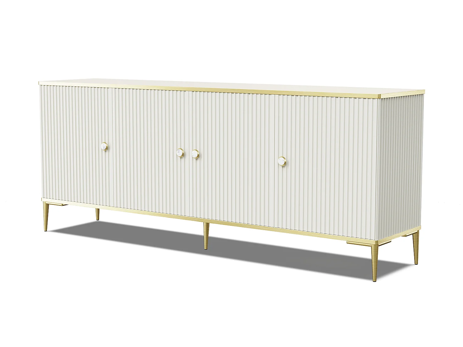 Cómoda PETRA 182 cm 4D cachemira con patas doradas