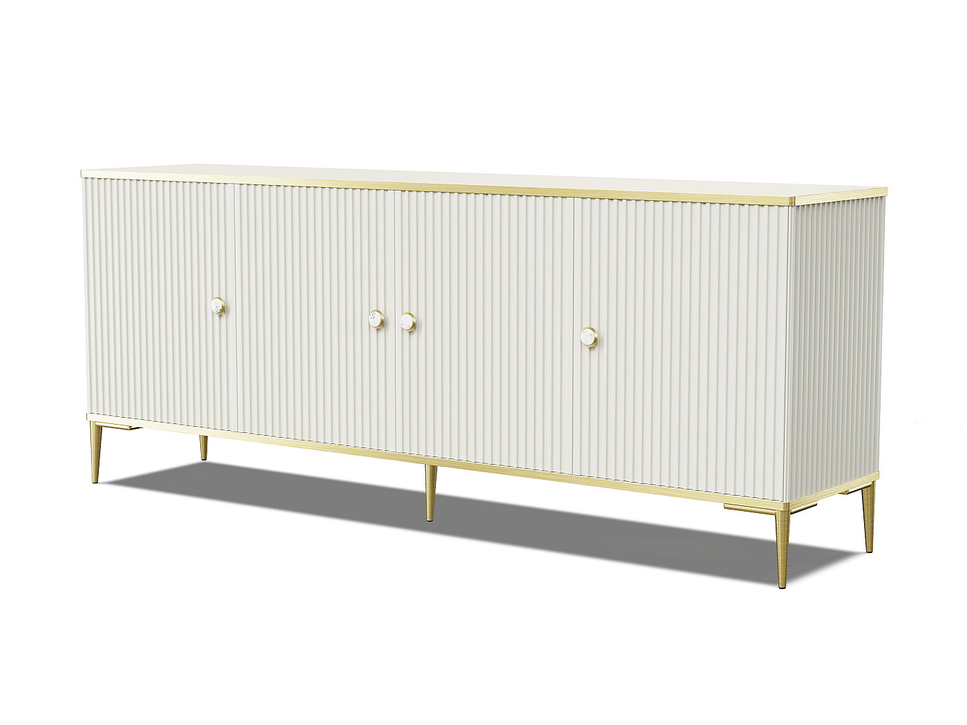 Cassettiera: 2 ante, grigio, oro, 104 x 125 x 39 cm, maniglie dorate