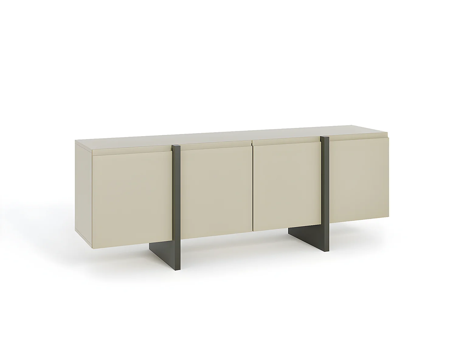 Ladenkast QUEEN 180 cm 4D Kasjmier/Grafiet