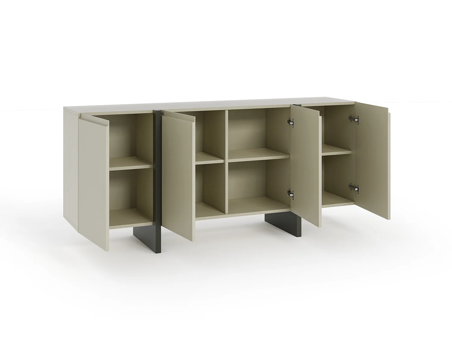 Ladenkast QUEEN 180 cm 4D Kasjmier/Grafiet