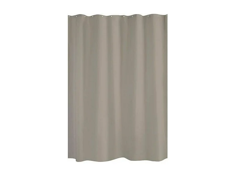 Rideau de douche uni coloris taupe en polyester 180x200 cm