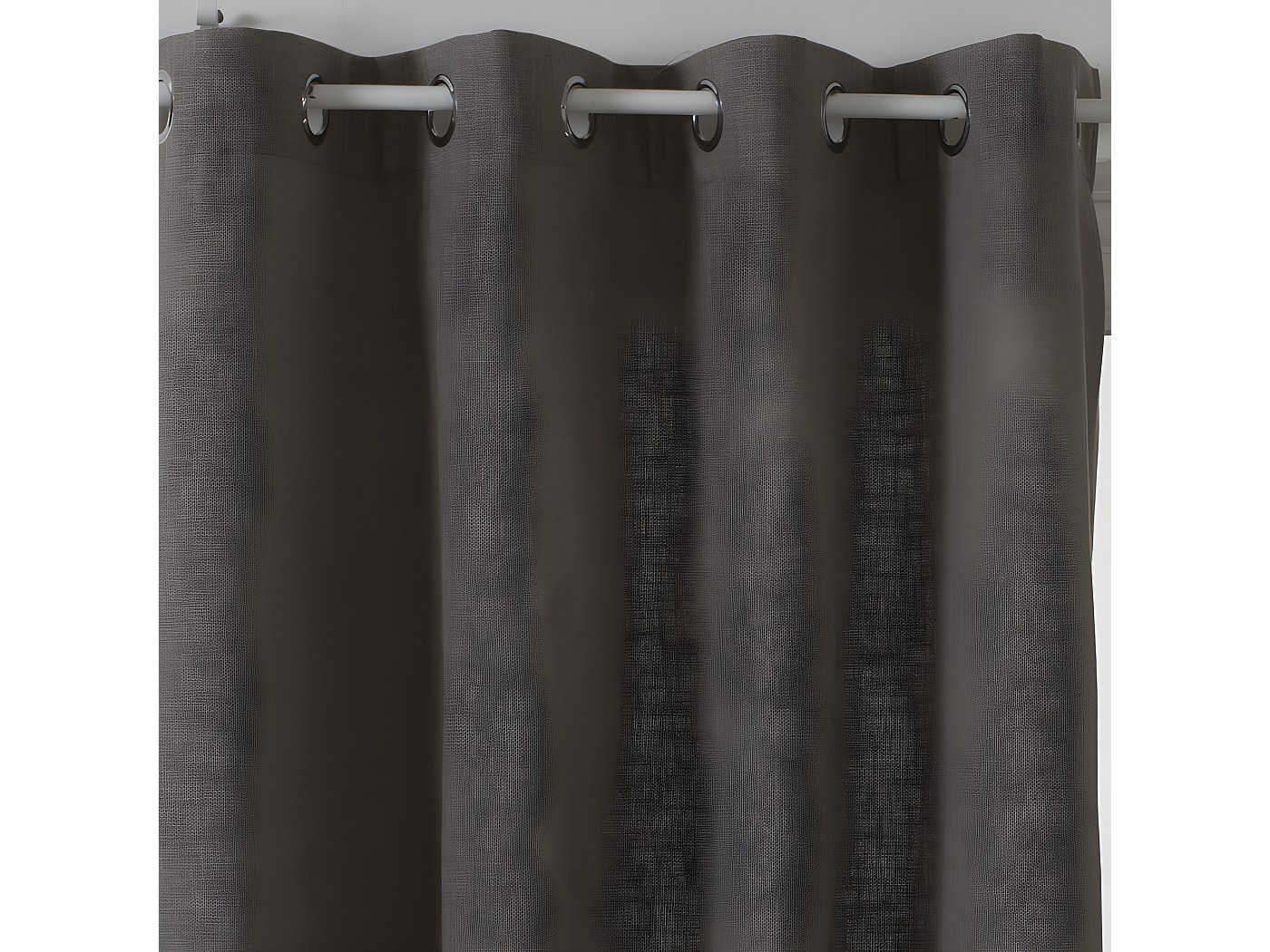 Rideau À Oeillets jacquard Geo 140 X 260 Cm Atmosphera - Lin