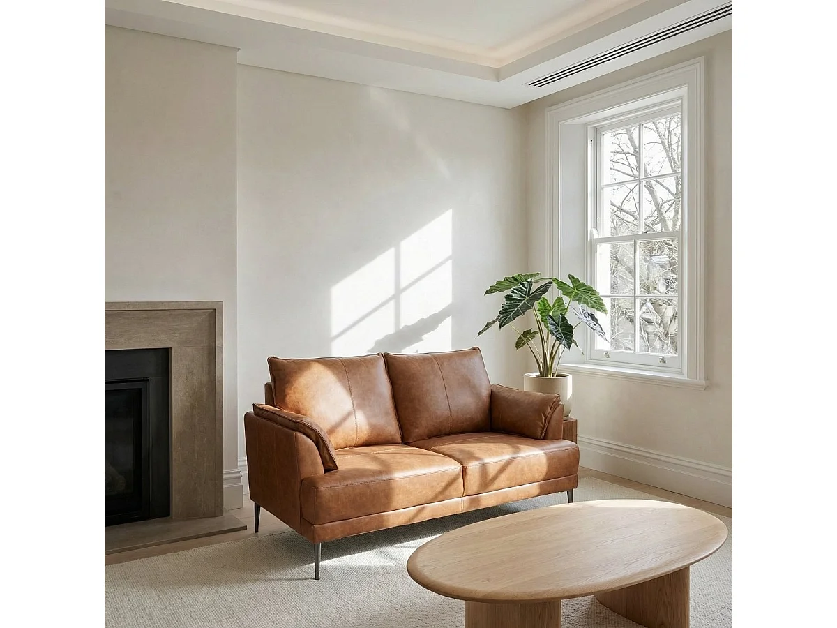 Canapé Soul - 2 places - Cuir - Marron