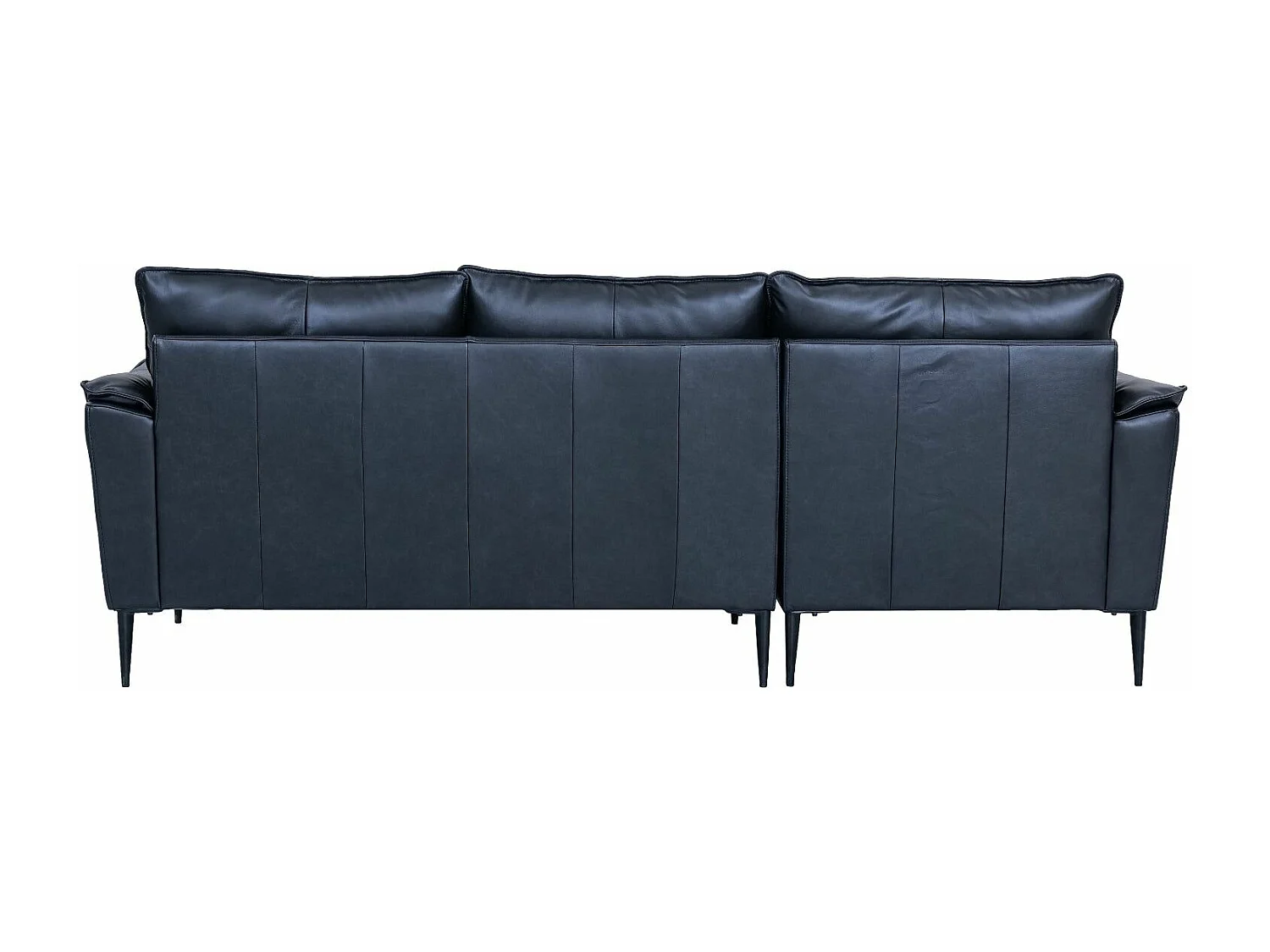 Ecksofa Links Soul - 3-Sitzer - Leder - Schwarz