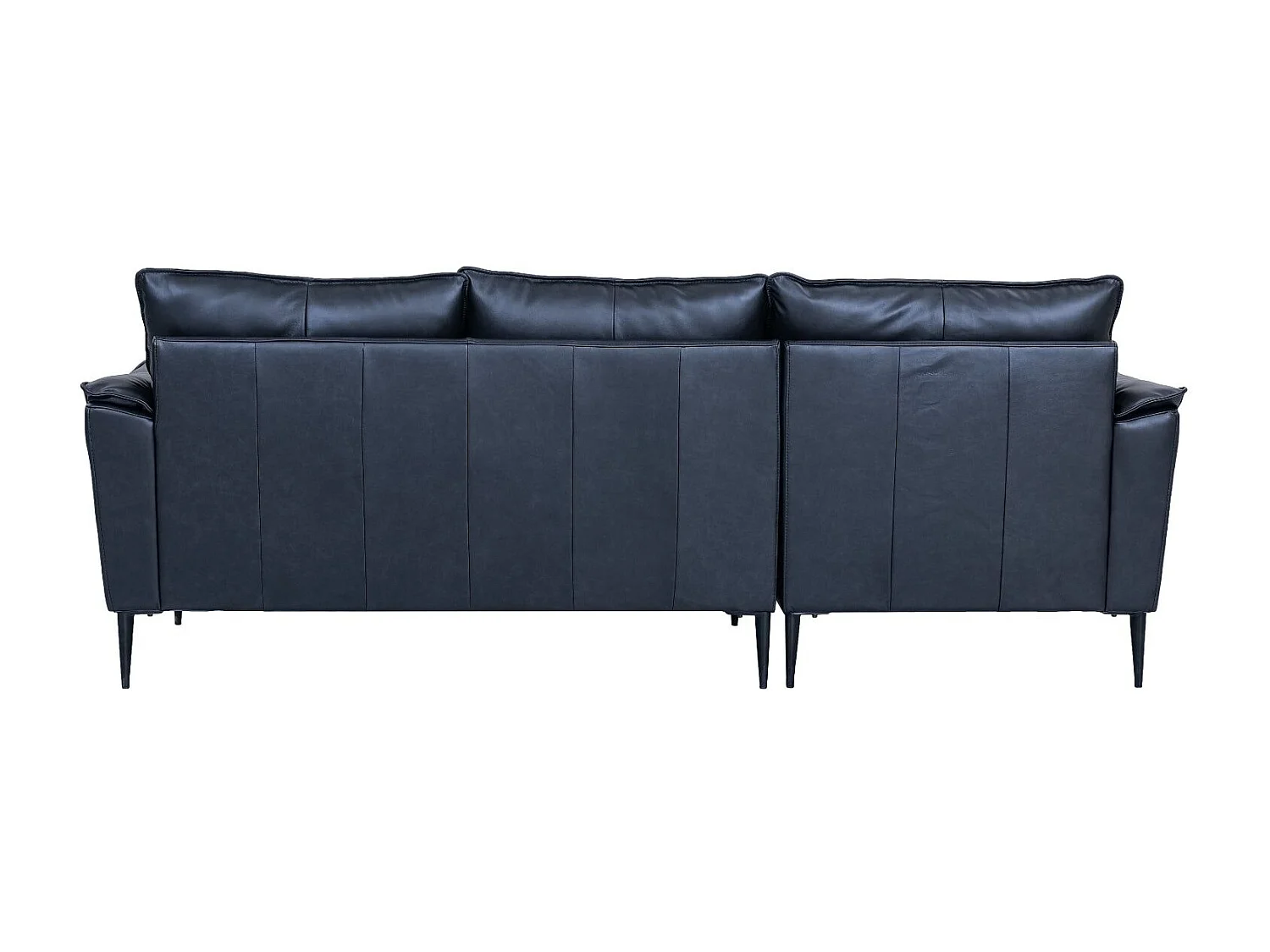 Canapé d'angle gauche Soul - 3 places - Cuir - Noir