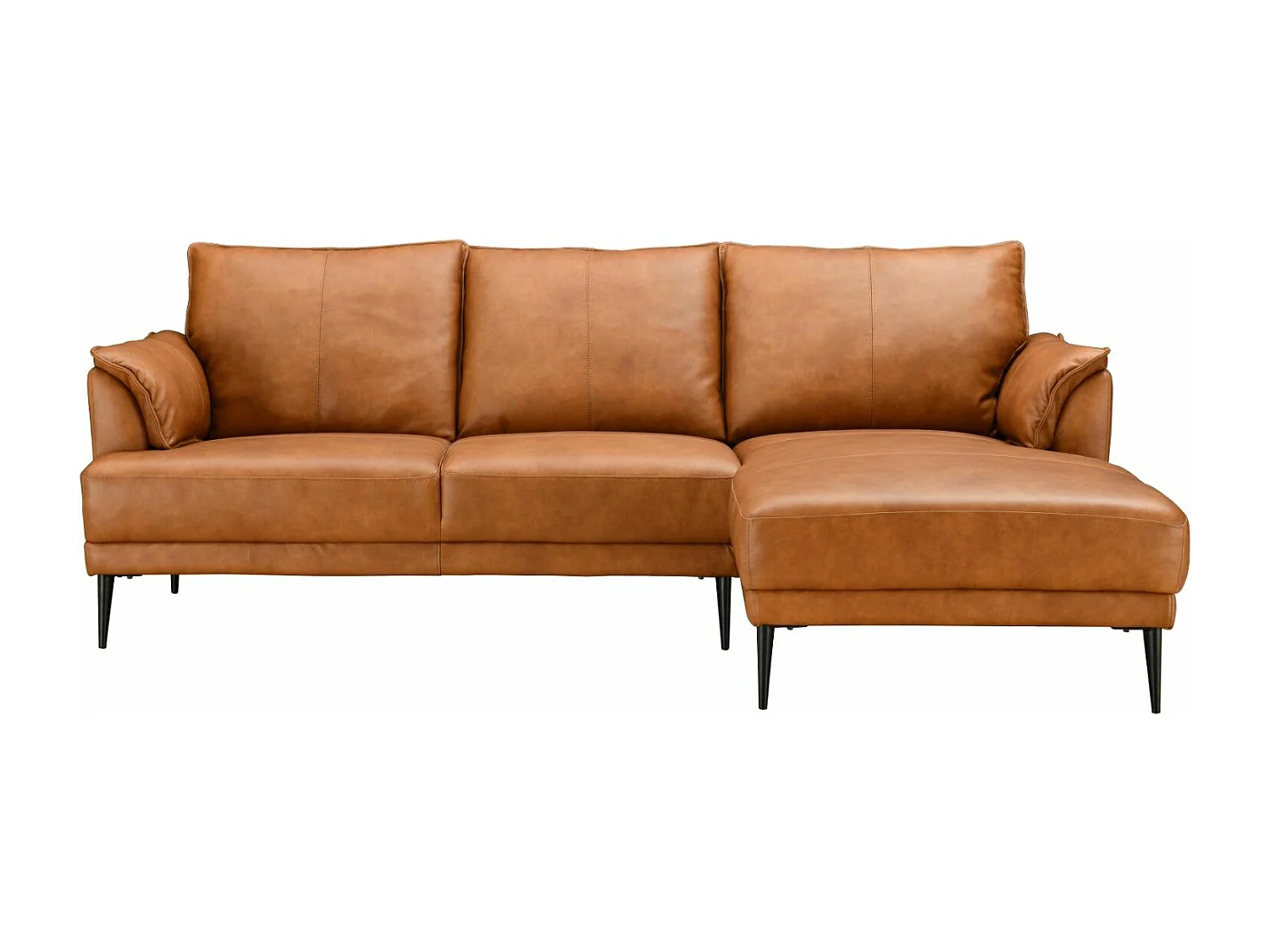 Ecksofa Rechts Soul - 3-Sitzer - Leder - Braun