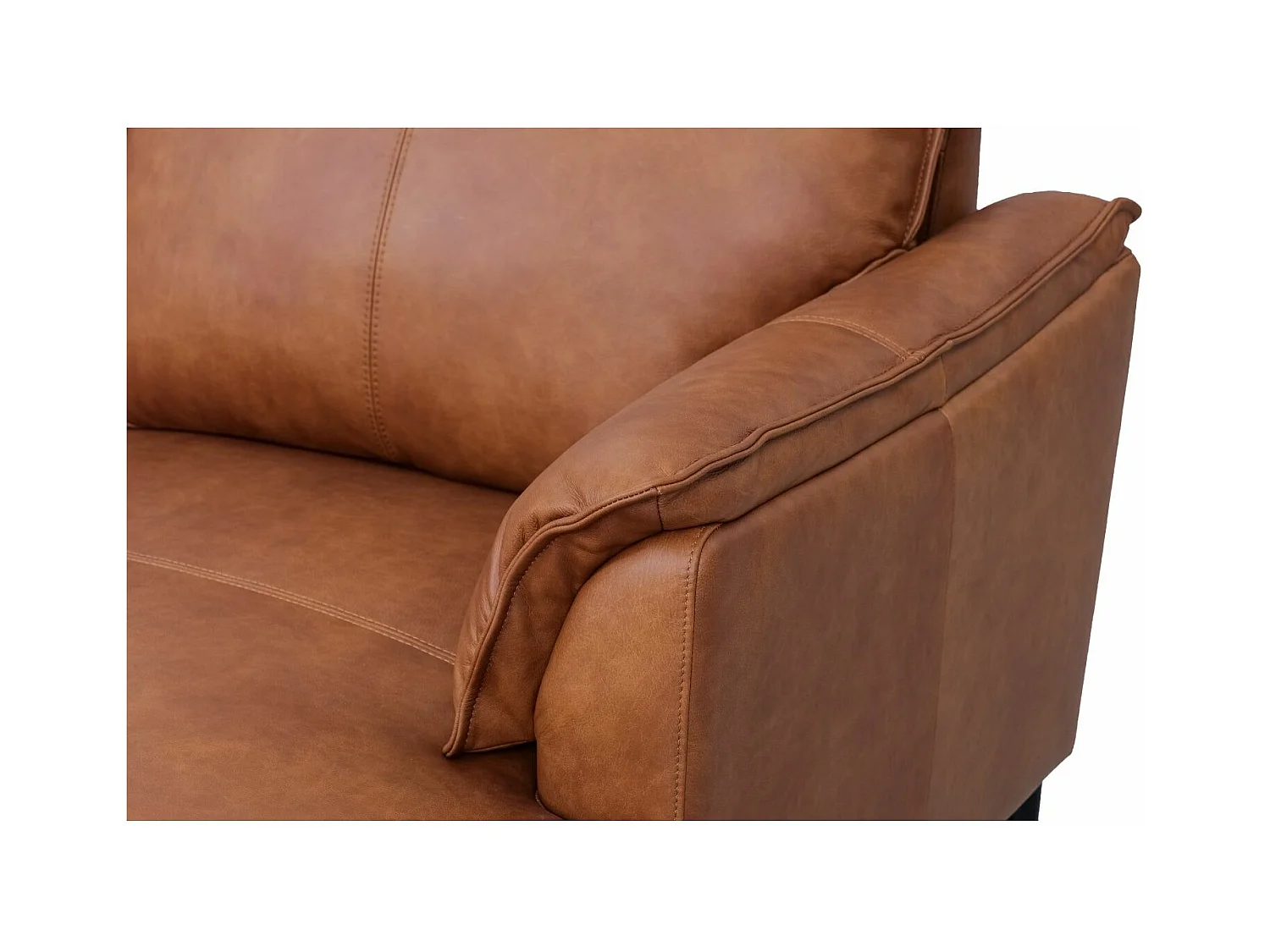Ecksofa Rechts Soul - 3-Sitzer - Leder - Braun