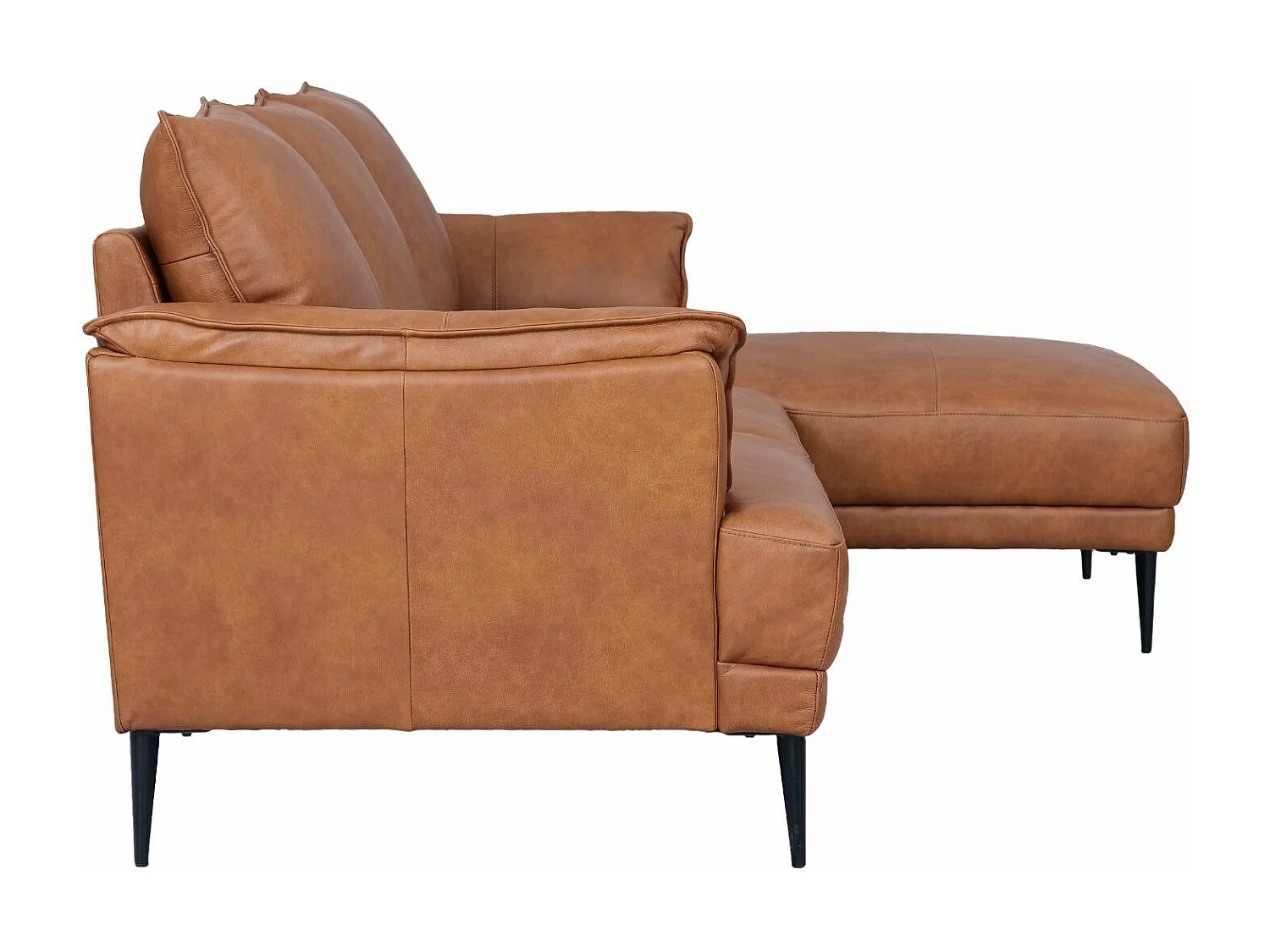 Ecksofa Rechts Soul - 3-Sitzer - Leder - Braun