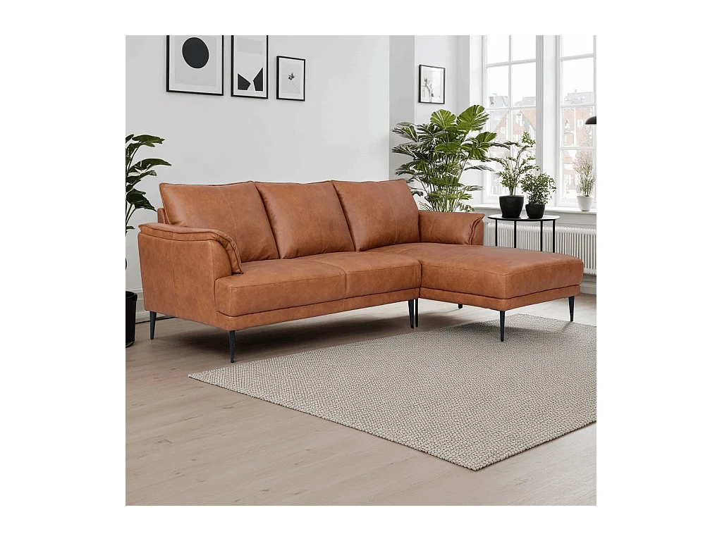 Driezitsbank Soul van leer - bruin