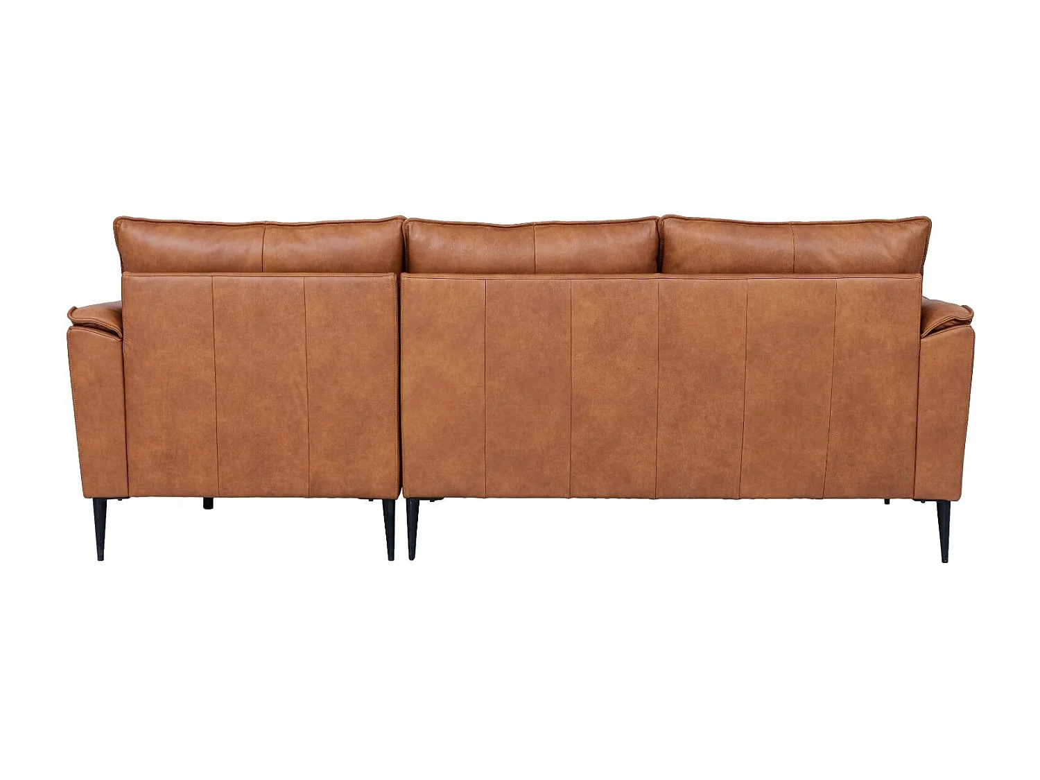 Canapé d'angle droite Soul - 3 places - Cuir - Marron