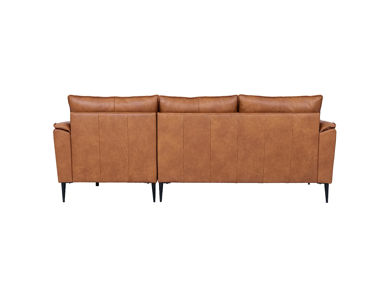Canapé d'angle droite Soul - 3 places - Cuir - Marron