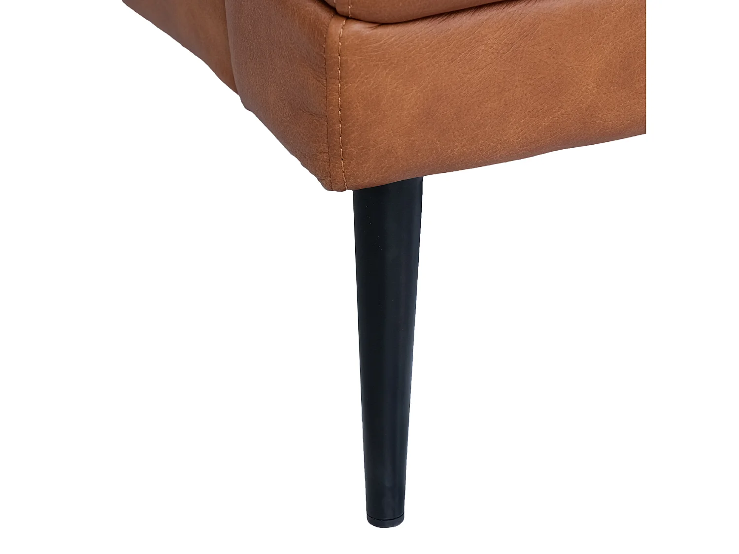 Canapé d'angle droite Soul - 3 places - Cuir - Marron