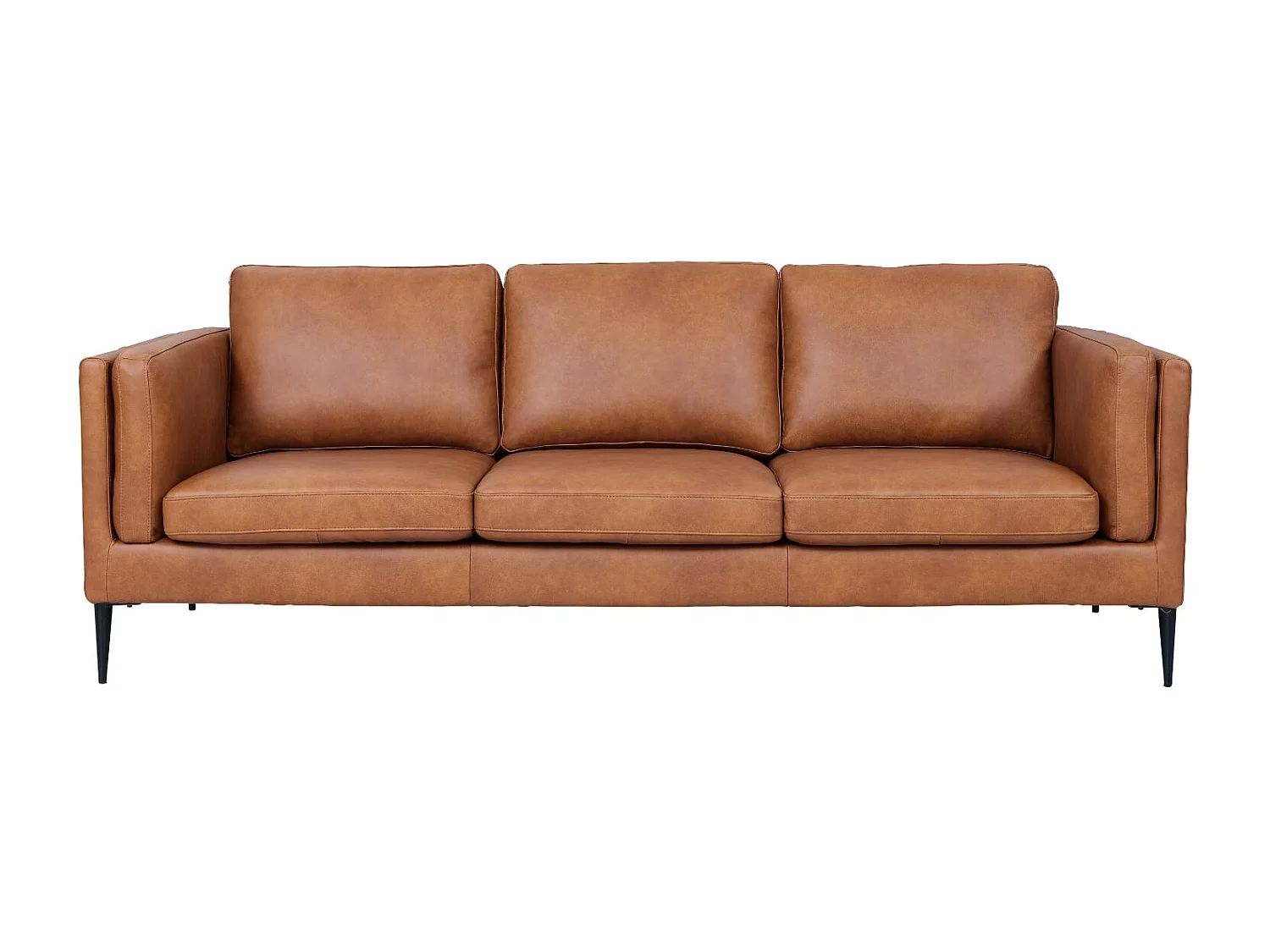 Driezitsbank Valencia van leer - bruin