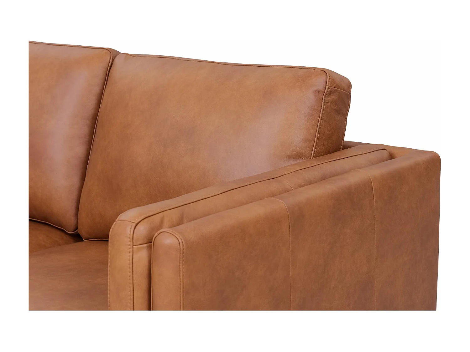 Driezitsbank Valencia van leer - bruin