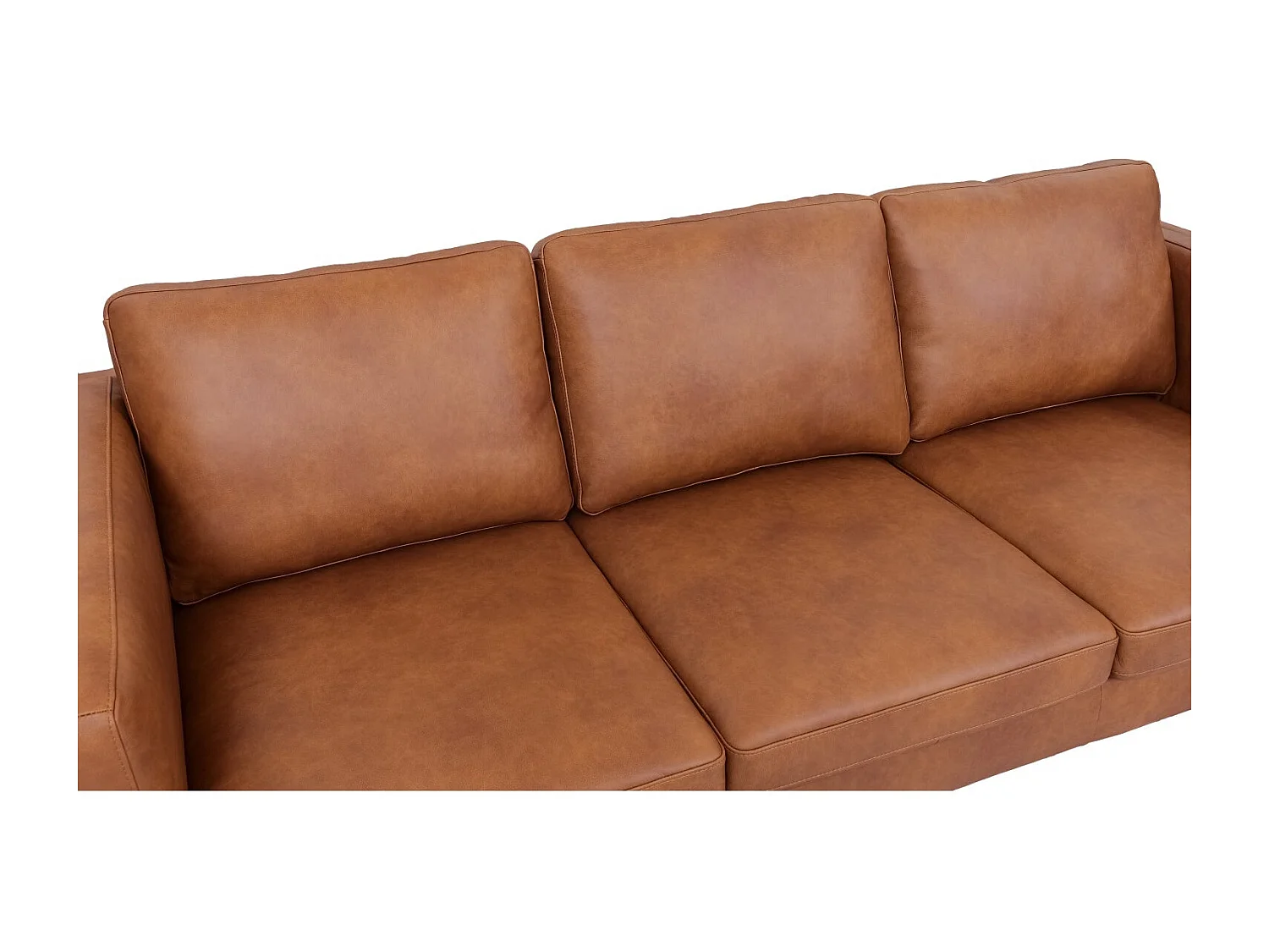 Driezitsbank Valencia van leer - bruin