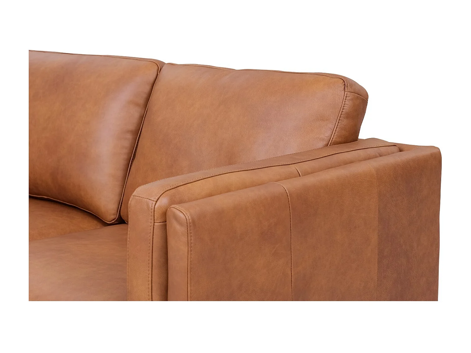 Driezitsbank Valencia van leer - bruin