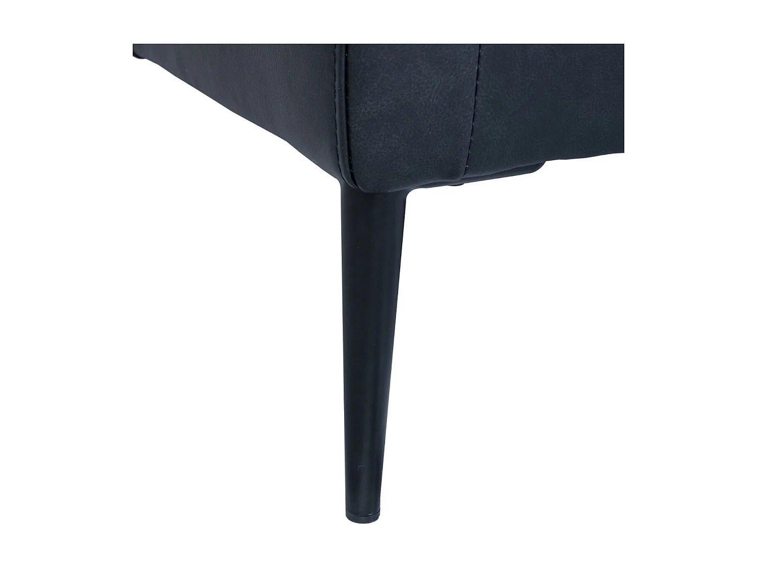 Canapé d'angle droite Soul - 3 places - Cuir - Noir