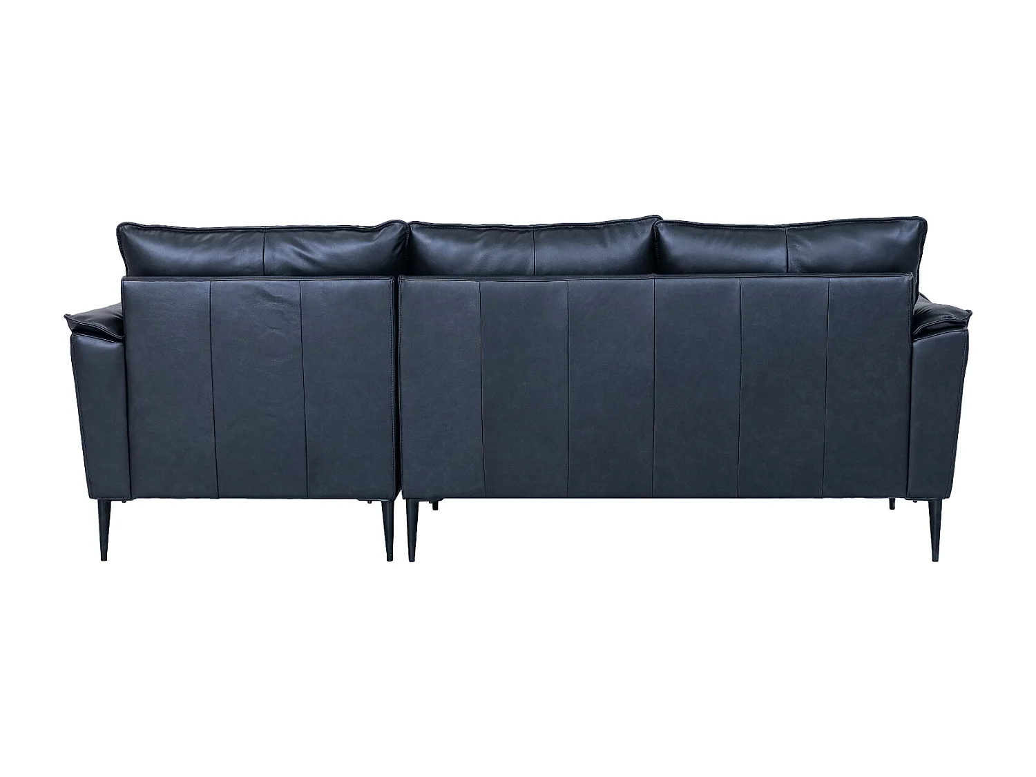 Ecksofa Right 3-Sitzer Soul - Echtleder - Schwarz