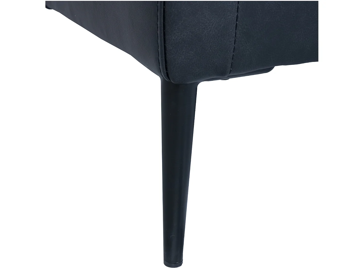 Canapé d'angle droite Soul - 3 places - Cuir - Noir