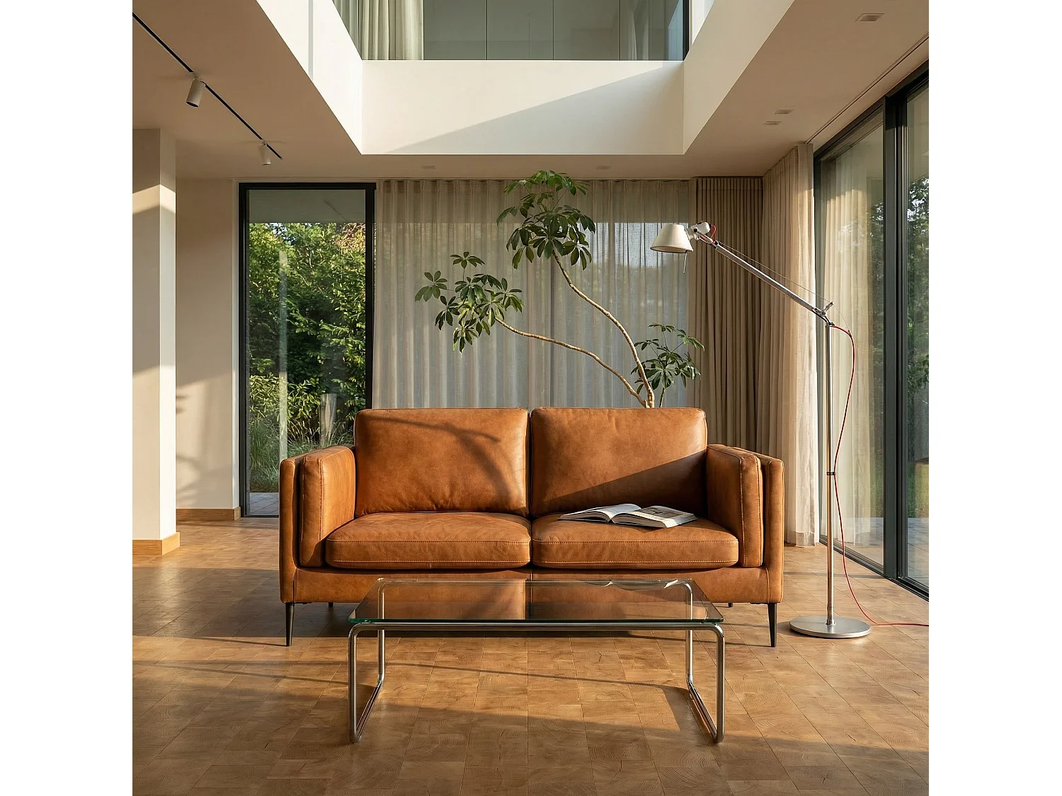 Canapé Valencia - 2 places - Cuir - Marron