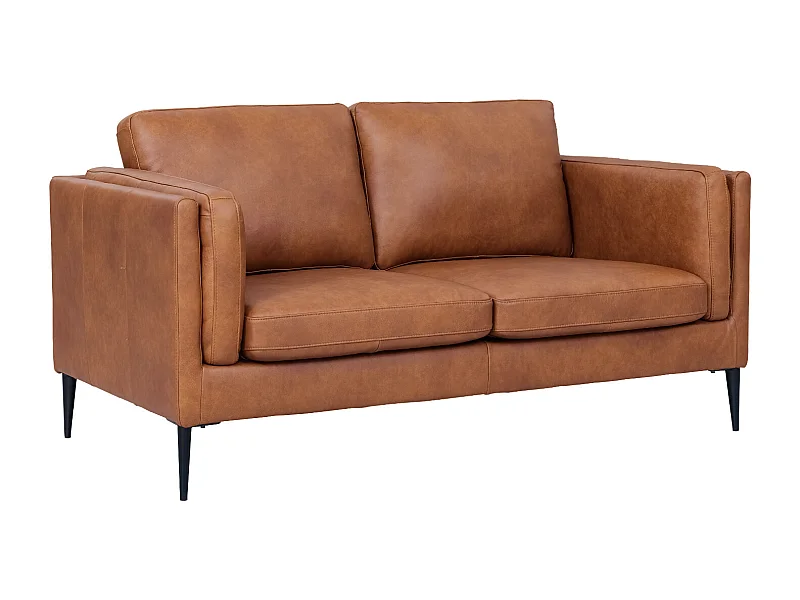 Sofa 2-Sitzer Valencia - Echtleder - Cognacbraun