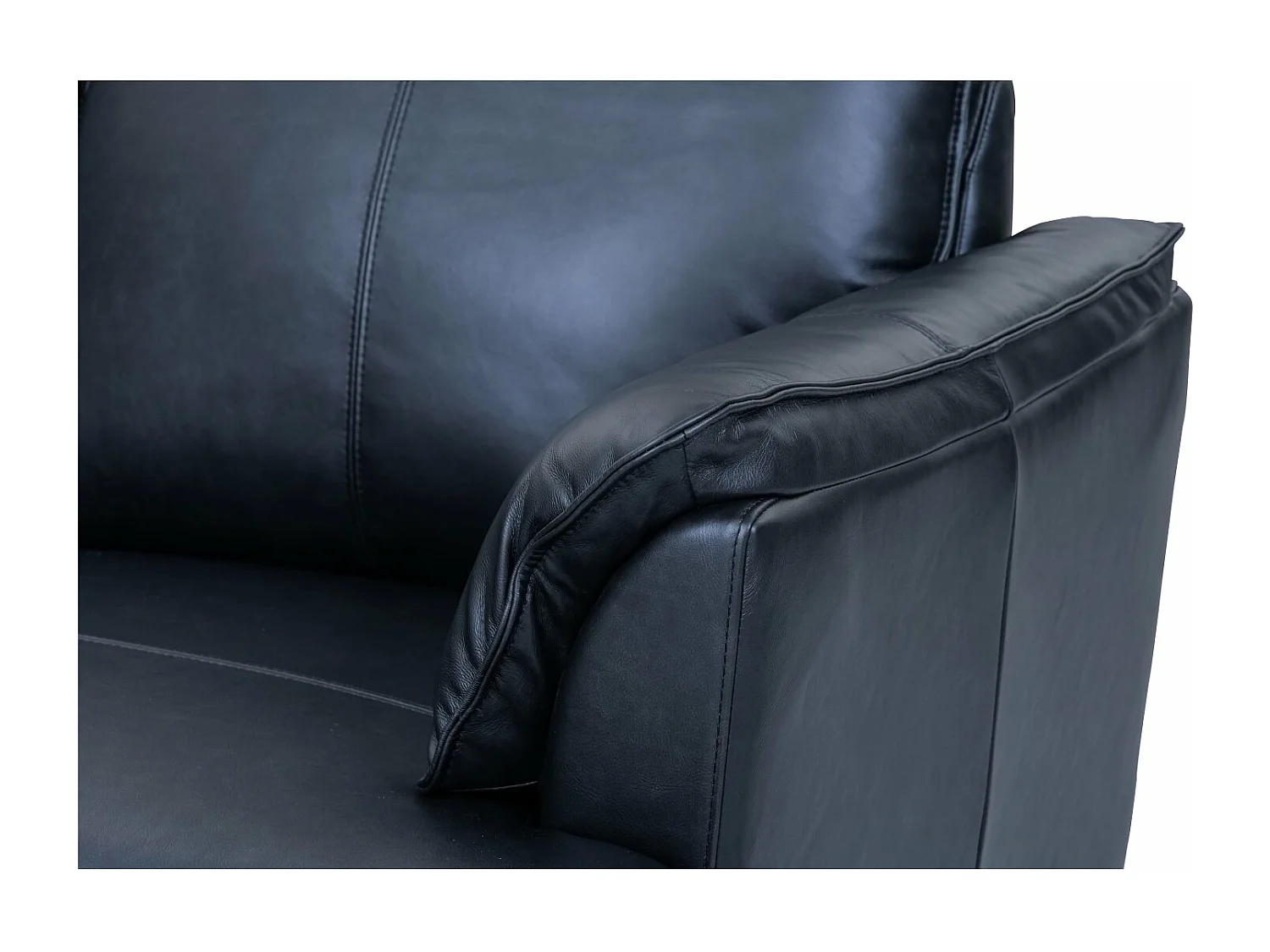 Ledersofa Soul - 3-Sitzer - Leder - Schwarz