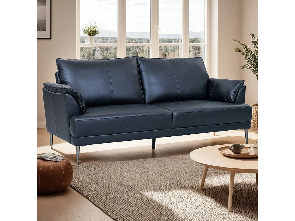 Ledersofa Soul - 3-Sitzer - Leder - Schwarz