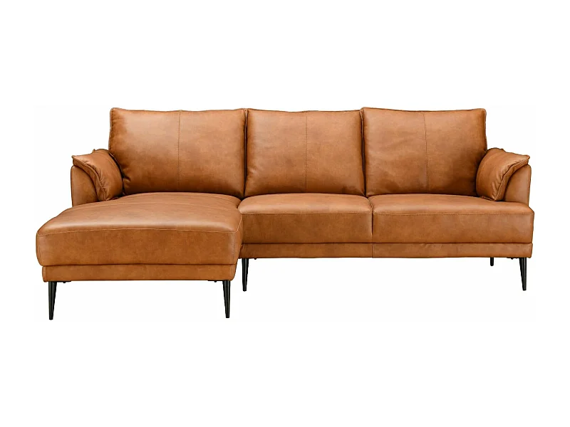 Ecksofa Links Soul - 3-Sitzer - Leder - Braun